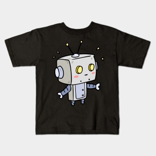 Cute Robot Kid Blushing Kids T-Shirt